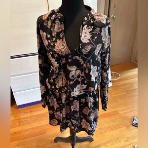 Veronica M black/floral design dress - size M